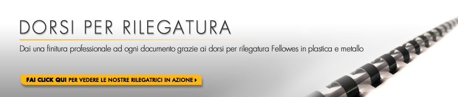 Dai una finitura professionale ad ogni documento grazie ai dorsi per rilegatura Fellowes in plastica e metallo