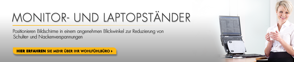 Monitor- und Laptopständer - Positionieren Bildschirme in einem angenehmen Blickwinkel zur Reduzierung von Schulter- und Nackenverspannungen