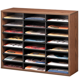 Literature Organizer - 24 Compartment, Letter, Medium Oak__25043_clear.png