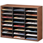 Literature Organizer - 24 Compartment, Letter, Medium Oak__25043_clear.png