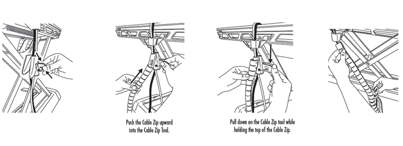 How can I apply the cable zip using the cable zip tool provided with my Lotus™ Sit-Stand Workstation?