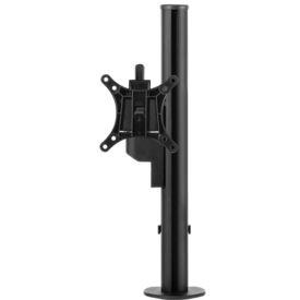 Single black vertical pole with bracket to support one monitor