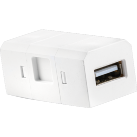 Petit module carré blanc doté d'un port USB-A pour le Qi Power-Spot®.