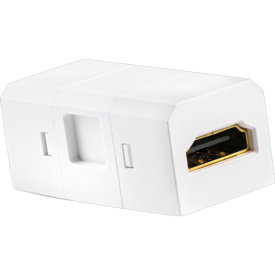 Petit module carré blanc avec un port HDMI qui s'intègre dans le Qi Power-Spot®.  