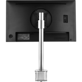 Skylon Single pole mounted monitor arm in silver with desk clamp