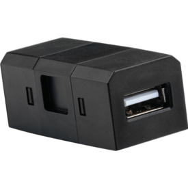 Petit module carré noir doté d'un port USB-A pour le Qi Power-Spot®.