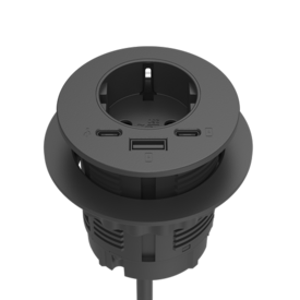 Power-Spot®  USB-A/C y ext. datos USB-C Negro