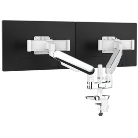 RisingEX2-MS™ -9 Series Dual Monitor Arm, Polished Aluminum/Designer White__100130000-RSNGEX2-MS9-POL-B-041824.png