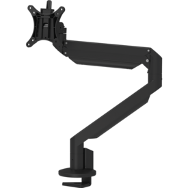 Black Galaxy Single Monitor Arm with top mount for ergonomic and flexible screen positioning.