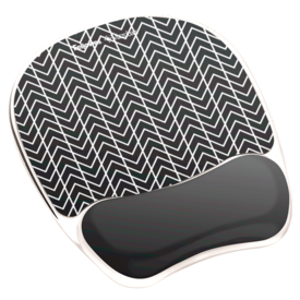 Photo Gel Mouse Pad Wrist Rest with Microban® - Black Chevron