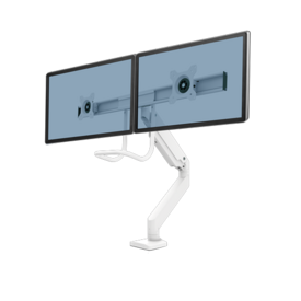 Bras porte-écrans double à barre transversale Eppa™ - Blanc