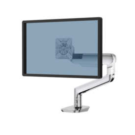 rising single monitor arm - polished aluminum