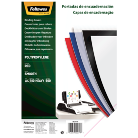 Capas em Polipropileno de Cor encarnada A4 500 mícrons Pack de 100 unid.