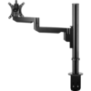 Circular black pole with one black bracket for a single monitor.  