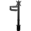 Circular black pole with one black bracket for a single monitor.  