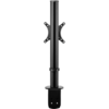 Single black vertical pole with bracket to support one monitor