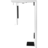 White bracket with fixing bracket that fixes CPU into place. Screw holes on side to fix unit under desk. 
