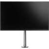 A vertical silver metal pole with one bracket to support a single monitor. 