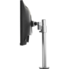 A vertical silver metal pole with one bracket to support a single monitor. 