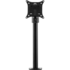 A vertical black metal pole with one bracket to support a single monitor. 