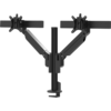 Black Galaxy 2MS Dual Monitor Arm with top mount, designed for dual-screen setups with perfect alignment.