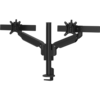 Black Galaxy 2MS Dual Monitor Arm with top mount, designed for dual-screen setups with perfect alignment.