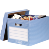 Caixa para Pastas de Arquivo de Cor Azul/Branca Pack 4 unid.