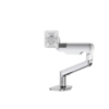 rising single monitor arm - polished aluminum frontview