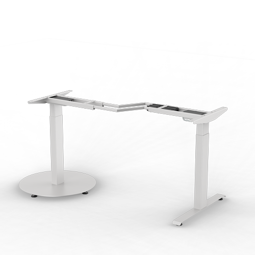 Triumph Series, 2-Leg, HAT Base,  Disc Foot 48"-72" x 30" x 36" (Silver)__100046076-2T-LX-C48Z-T30D-SLV-Back-Left-No-Top.png