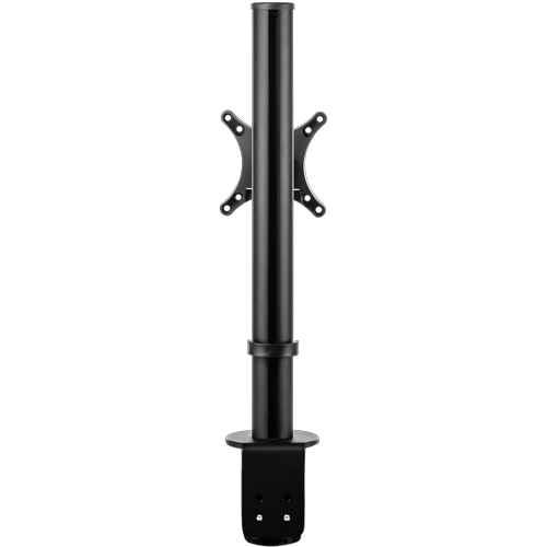 Single black vertical pole with bracket to support one monitor