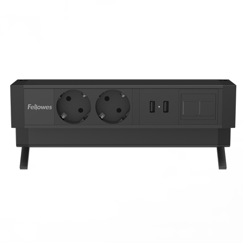 Desk Up® 2.0 - 2x 230V, 2x USB, Keystone Negro