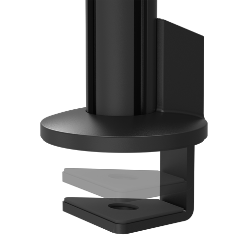 Black Galaxy 2MS Dual Monitor Arm with top mount, designed for dual-screen setups with perfect alignment.