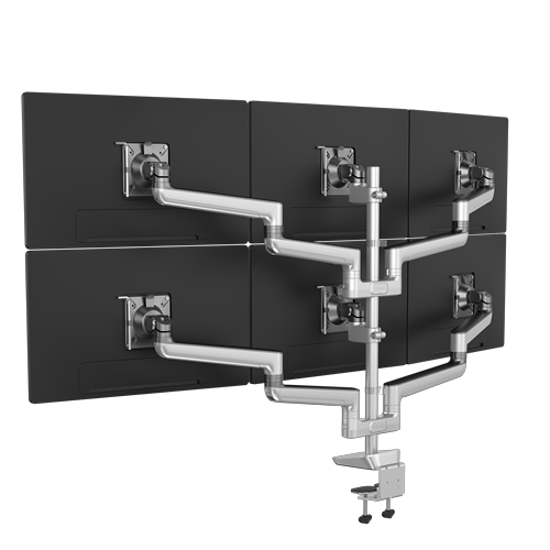 RisingEX6-FF™ Series Six Monitor Arm, Platinum__100139416-RSNGEX6-FF-Rear-Monitor.763-032725.png