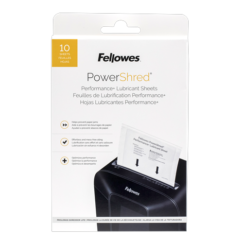 Fellowes Powershred Performance+ Lubrication Sheets 10 Pack