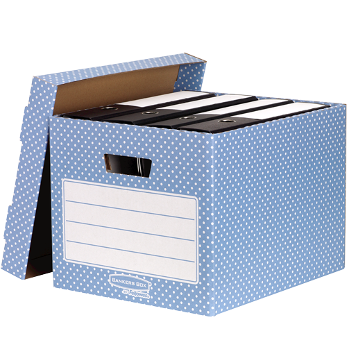 Caixa para Pastas de Arquivo de Cor Azul/Branca Pack 4 unid.