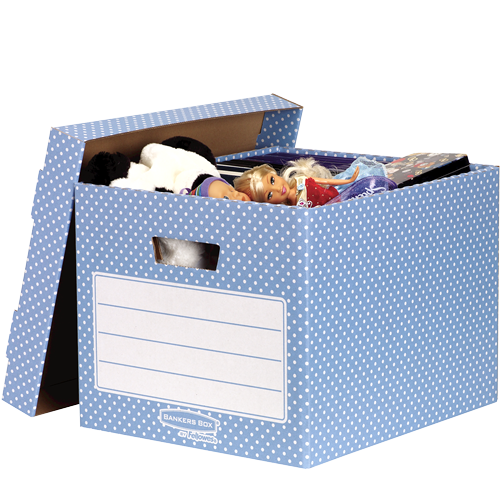 Caixa para Pastas de Arquivo de Cor Azul/Branca Pack 4 unid.