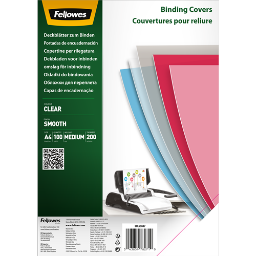Clear PET Binding Cover 200MIC A4 x 100PK