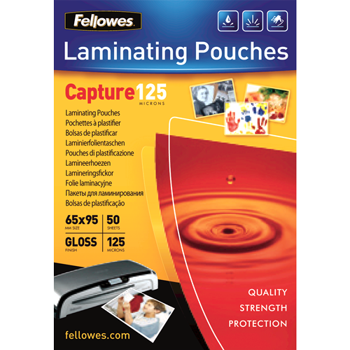 Glänzende Karten-Laminierfolie 125 Mikron - 65x95mm
