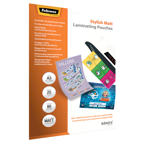 Pochettes de plastification A3 Admire™ - Finition Mate (Pack de 25)