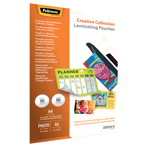 Admire Creative Collection Laminating Pouches (Assorted)