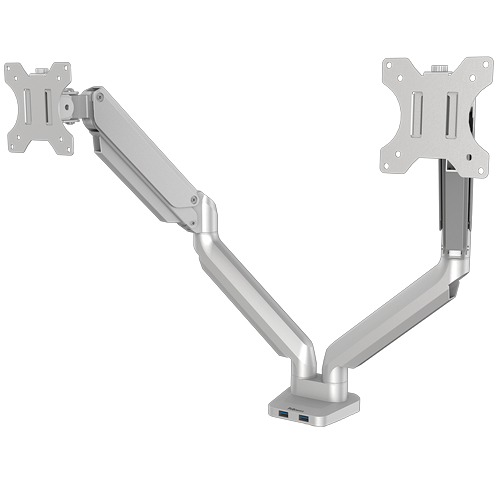 Platinum Series Dual Monitor Arm - Silver