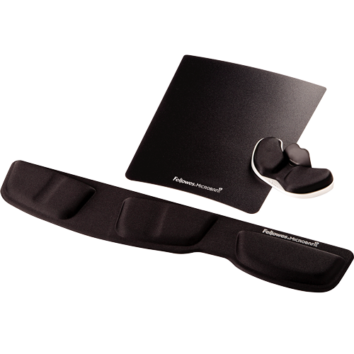 Supporto palmare da tastiera Health-V™ in tessuto - Nero