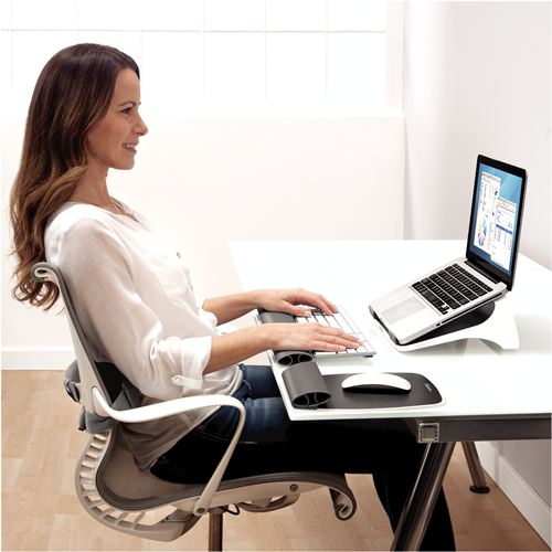 I-Spire Series™ Laptop Lift__9311202_ISpire_LaptopLift_White_LS_Person_INSET.png