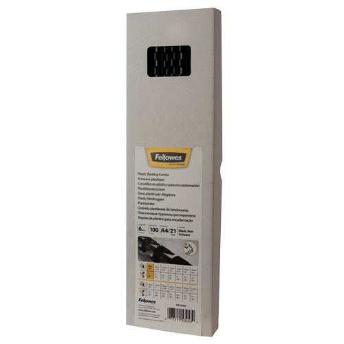 6mm Plastic Binding Combs - Black - 100 pack