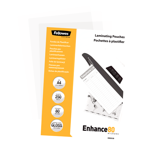 A4 Glossy 80 Micron Laminating Pouch - Value Pack