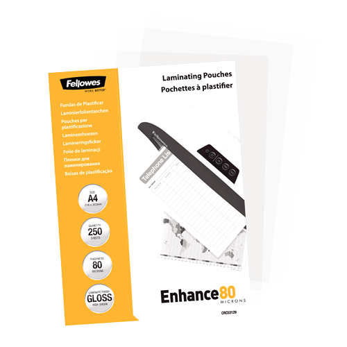 A4 Glossy 80 Micron Laminating Pouch - Value Pack