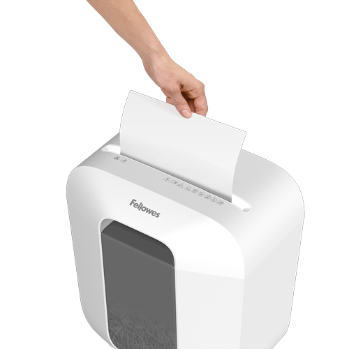 Powershred® LX25 (white) Cross-Cut Shredder  -  patented Safety Lock__LX25-WHT-Shred-022924.png