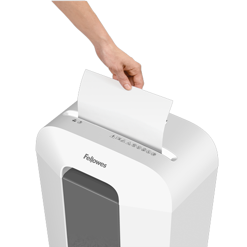 Powershred® LX50 (white) Cross-Cut Shredder  -  patented Safety Lock__LX50-WHT-Shred.png