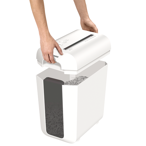 Powershred® LX65 (white) Cross-Cut Shredder – patented SafeSense®__LX65-WHT-Emptying.png