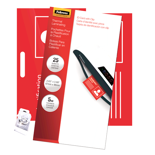 Glossy Pouches - ID Tag punched with clip, 5 mil, 25 pk